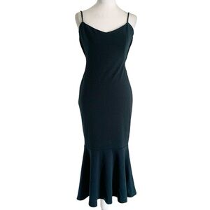 Katie May XS Deep Teal Green Formal Open Drape Back Formal Feminine Dress